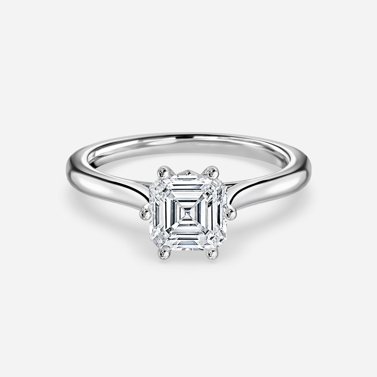 Asscher Solitaire Engagement Ring