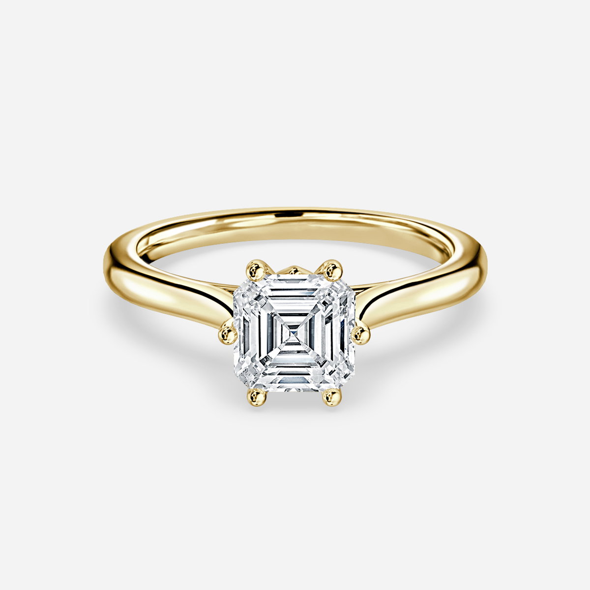 Asscher Solitaire Engagement Ring
