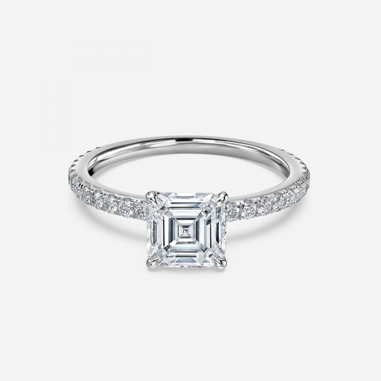 Asscher Dainty Engagement Ring