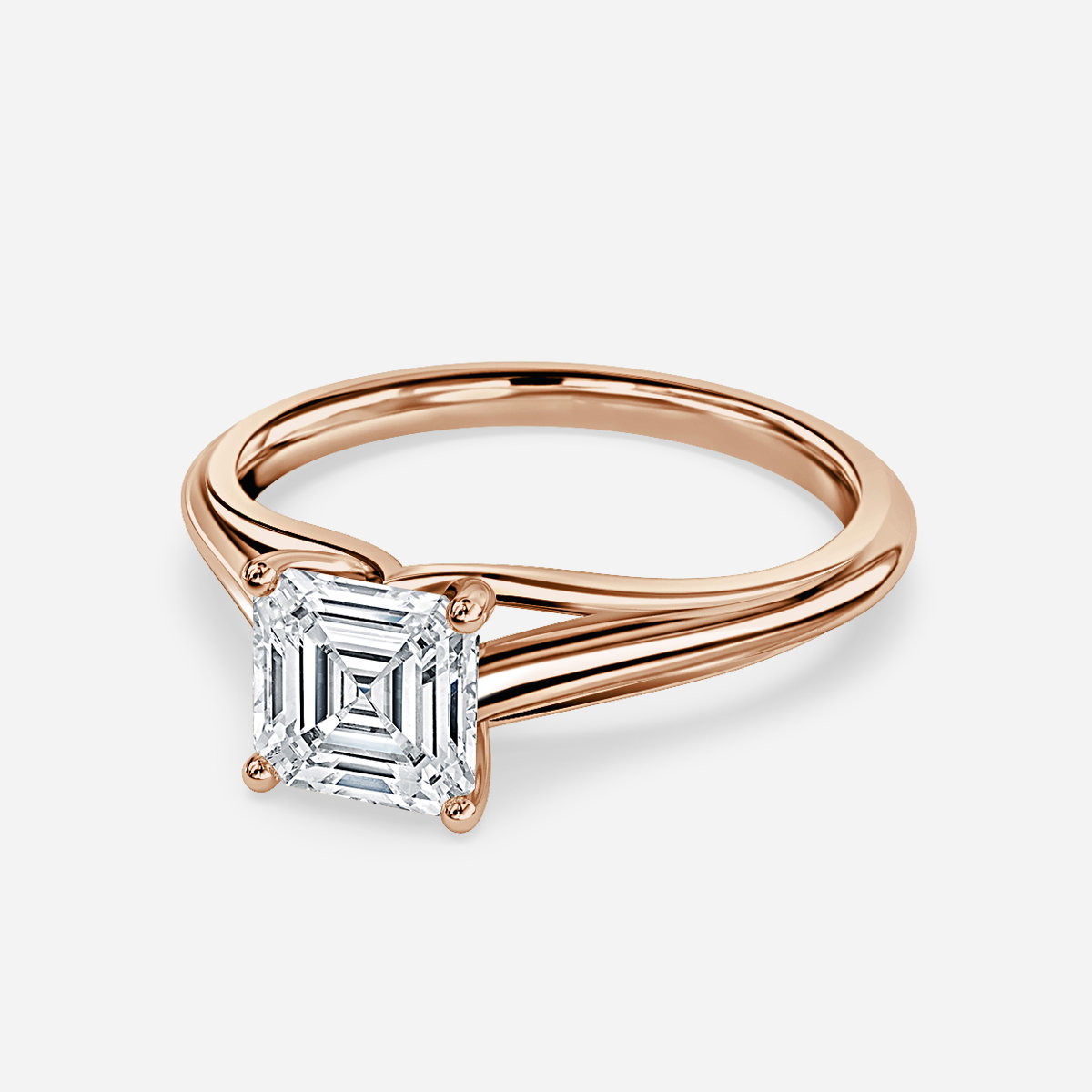 Asscher Solitaire Engagement Ring