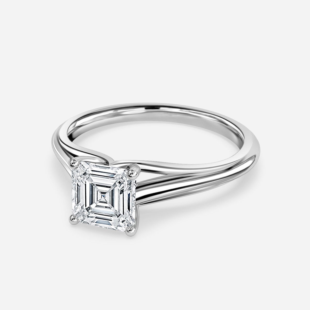Asscher Solitaire Engagement Ring