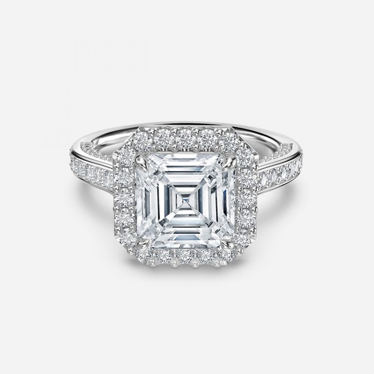 Asscher Halo Engagement Ring