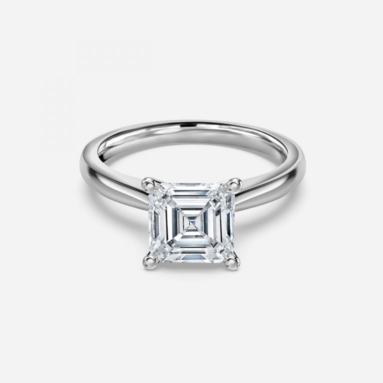Asscher Solitaire Engagement Ring
