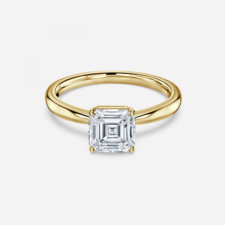 Asscher Solitaire Engagement Ring