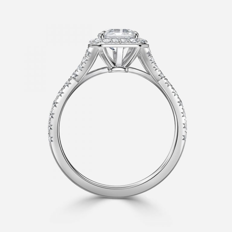 Asscher Halo Engagement Ring