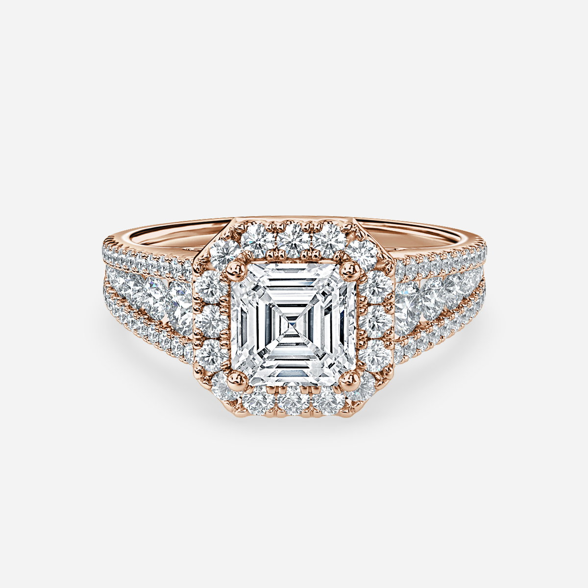 Asscher Halo Engagement Ring