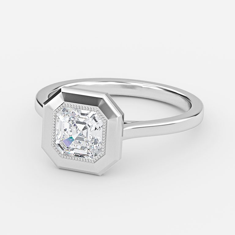 Asscher Bezel Engagement Ring