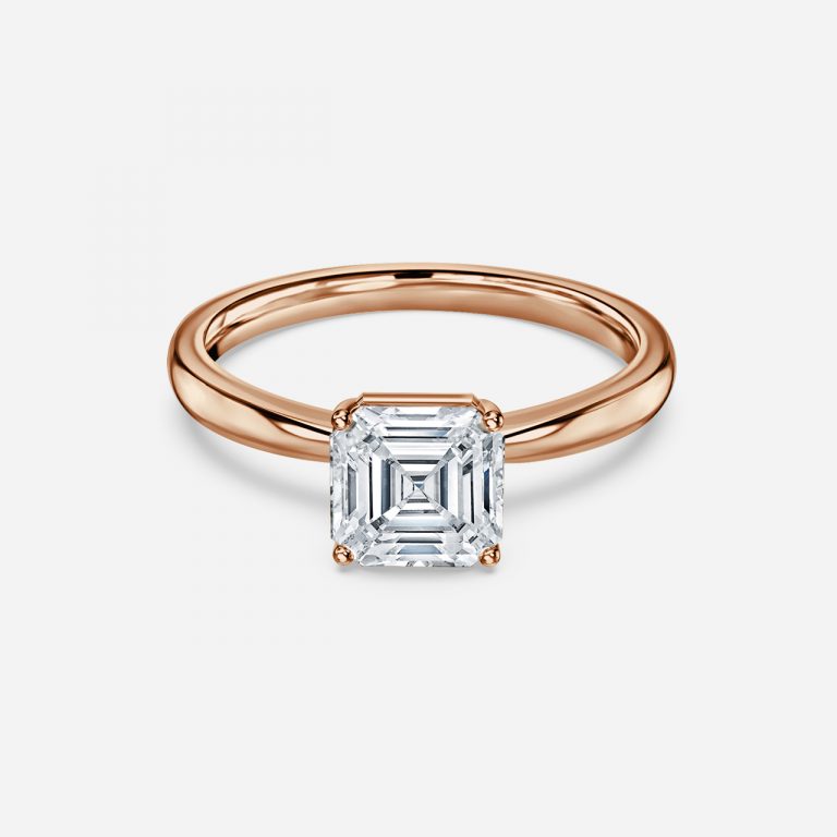 Asscher Solitaire Engagement Ring