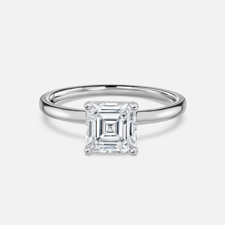 Asscher Solitaire Engagement Ring