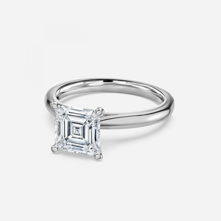 Asscher Solitaire Engagement Ring