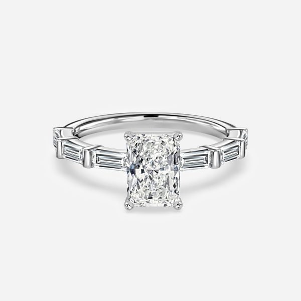 Radiant Diamond Band Engagement Ring