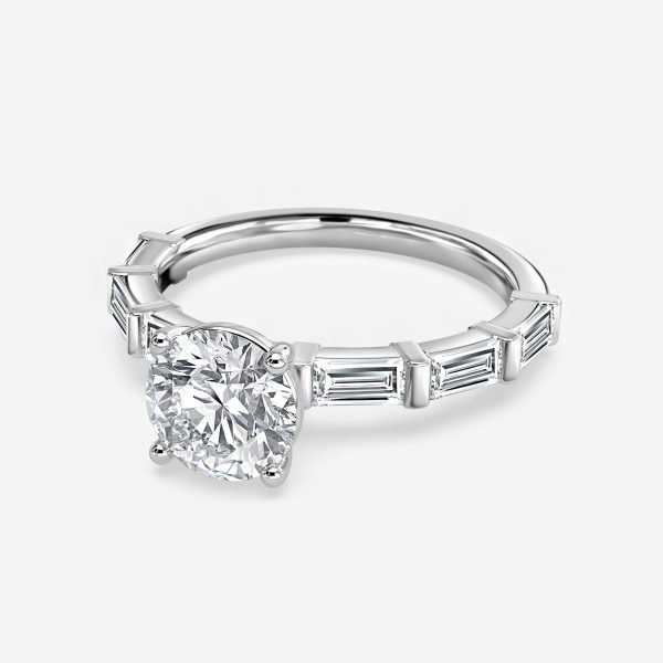 Round Diamond Band Engagement Ring