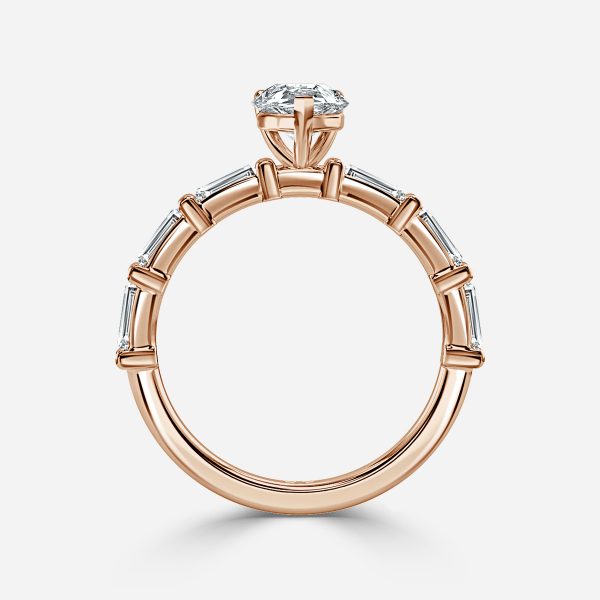 Pear Diamond Band Engagement Ring
