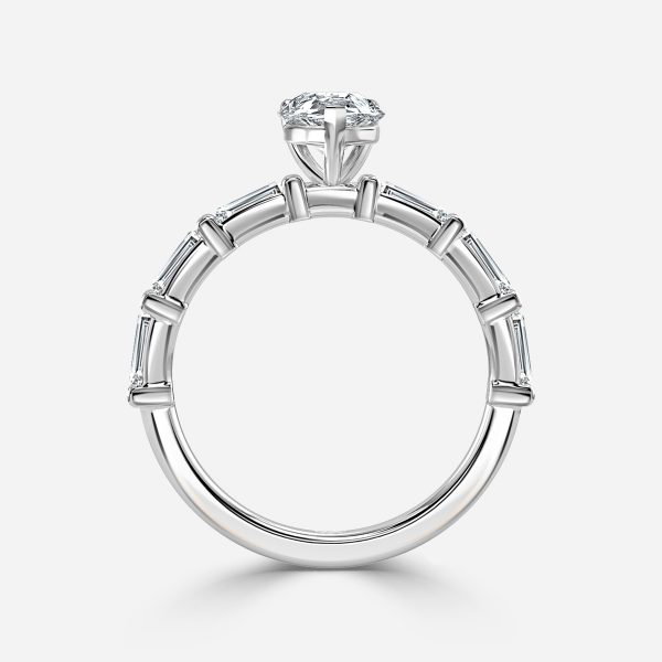 Pear Diamond Band Engagement Ring