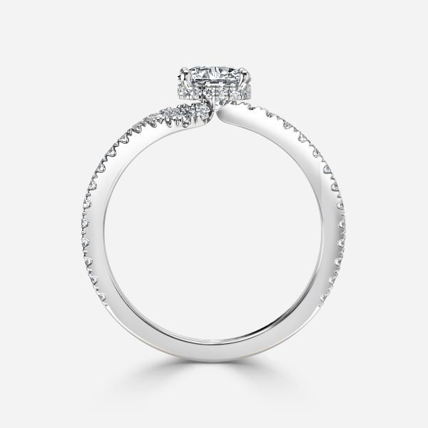 Cushion Hidden Halo Engagement Ring