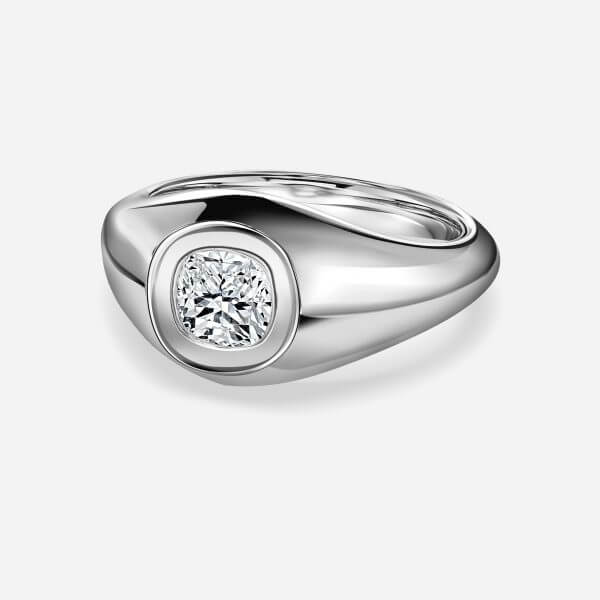 Cushion Bezel Engagement Ring
