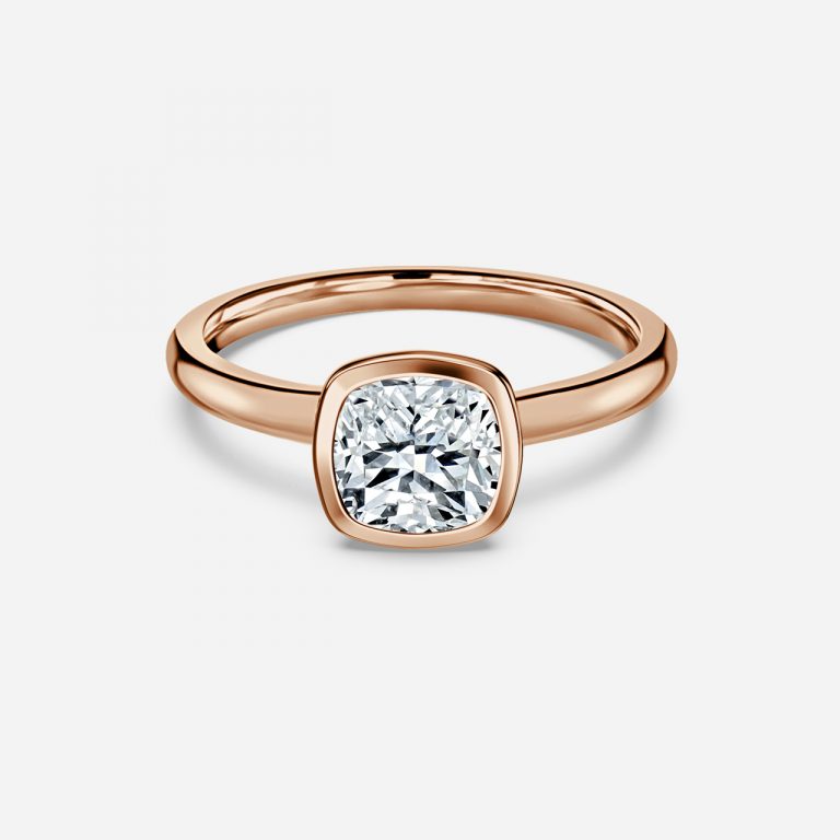 Cushion Bezel Engagement Ring