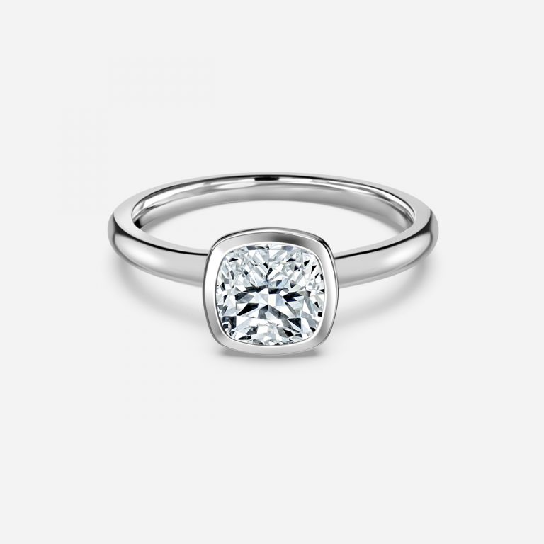 Cushion Bezel Engagement Ring