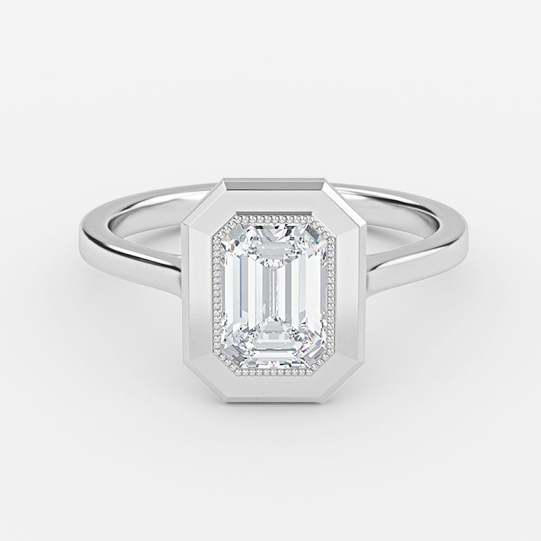 Emerald Bezel Engagement Ring