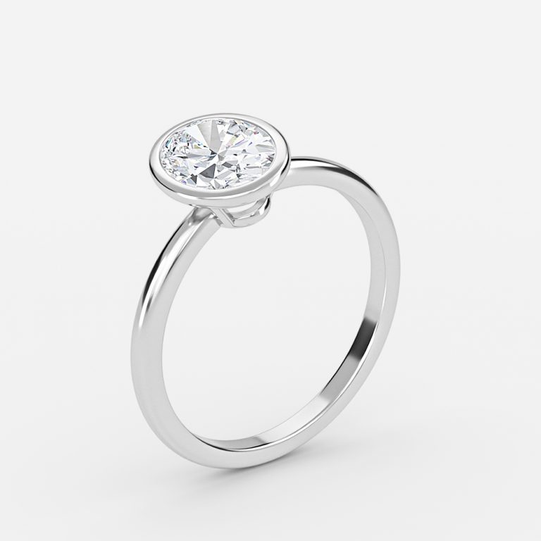 Oval Bezel Engagement Ring