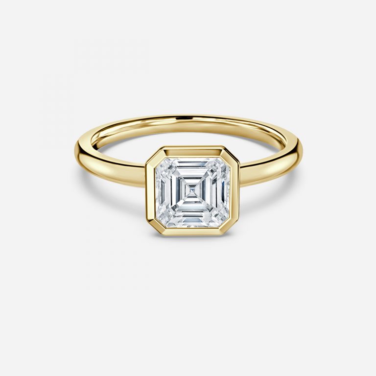 Asscher Bezel Engagement Ring