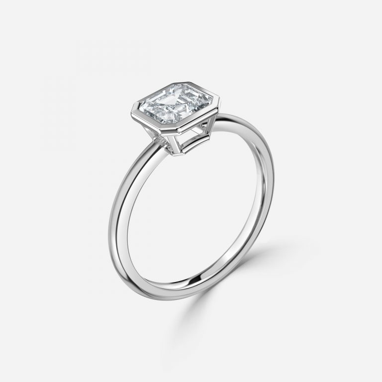 Asscher Bezel Engagement Ring