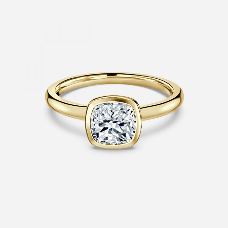 Cushion Bezel Engagement Ring