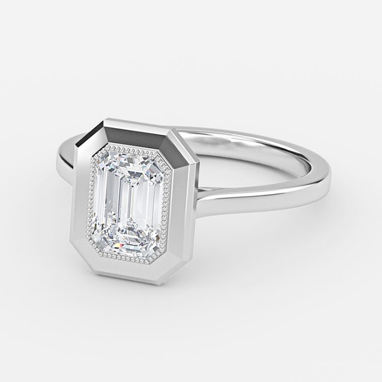 Emerald Bezel Engagement Ring