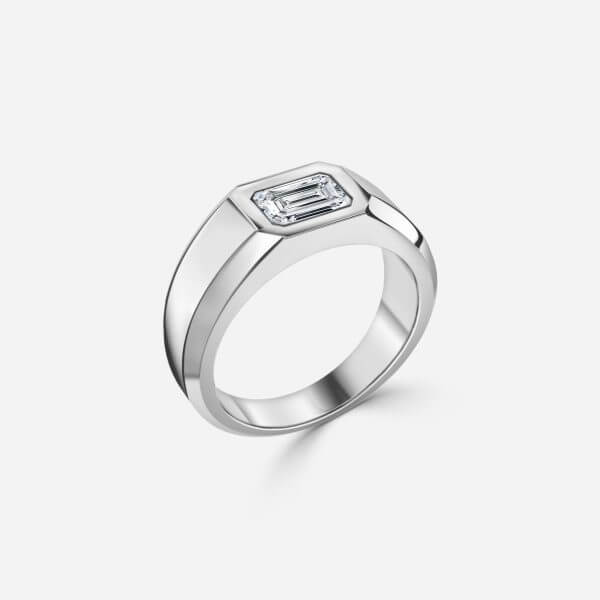 Emerald Bezel Engagement Ring