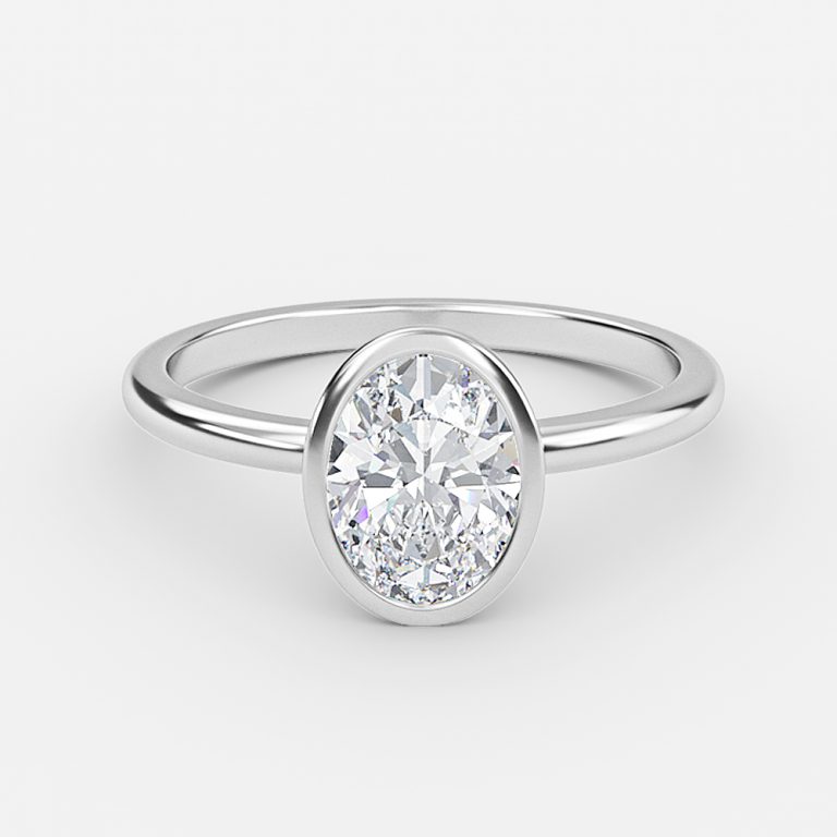Oval Bezel Engagement Ring