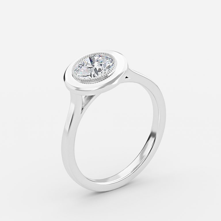 Round Bezel Engagement Ring
