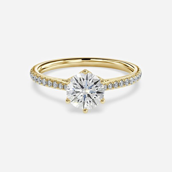 Round Diamond Band Engagement Ring