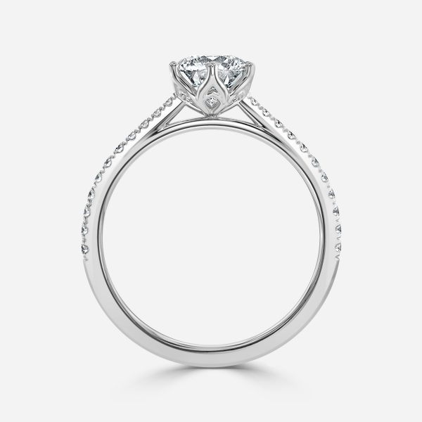Round Diamond Band Engagement Ring
