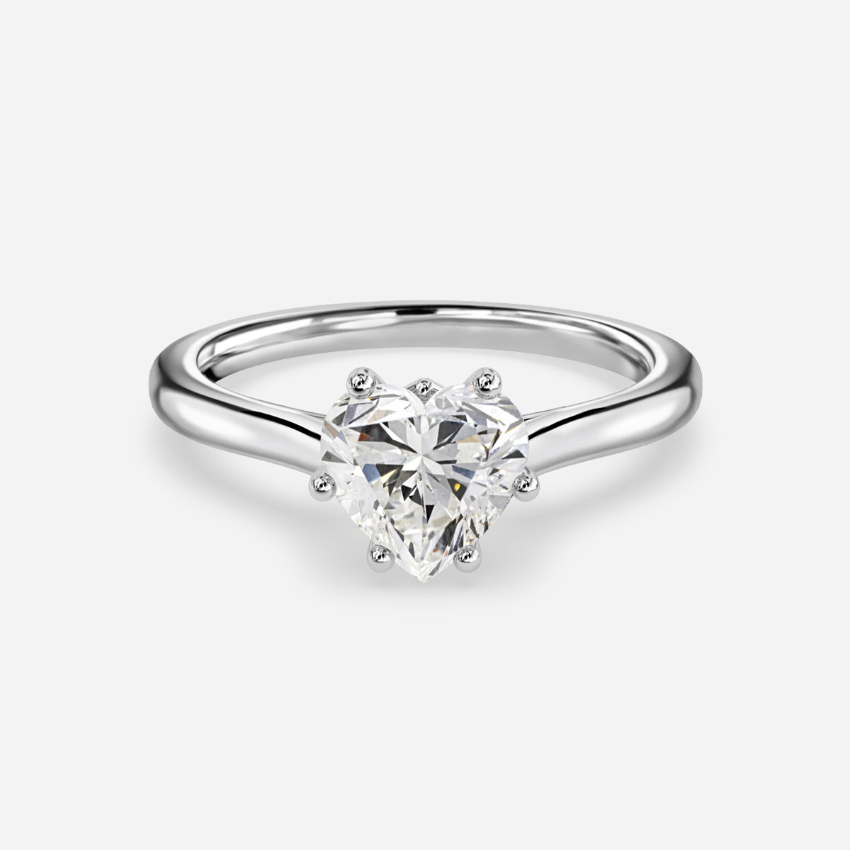 Heart Solitaire Engagement Ring