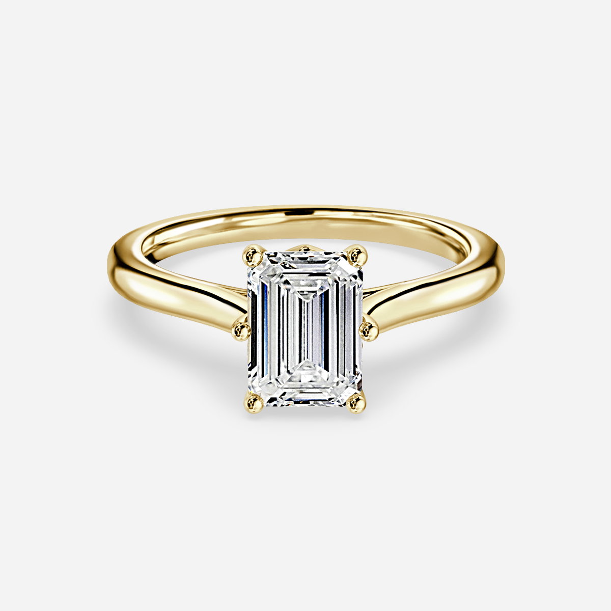 Emerald Solitaire Engagement Ring