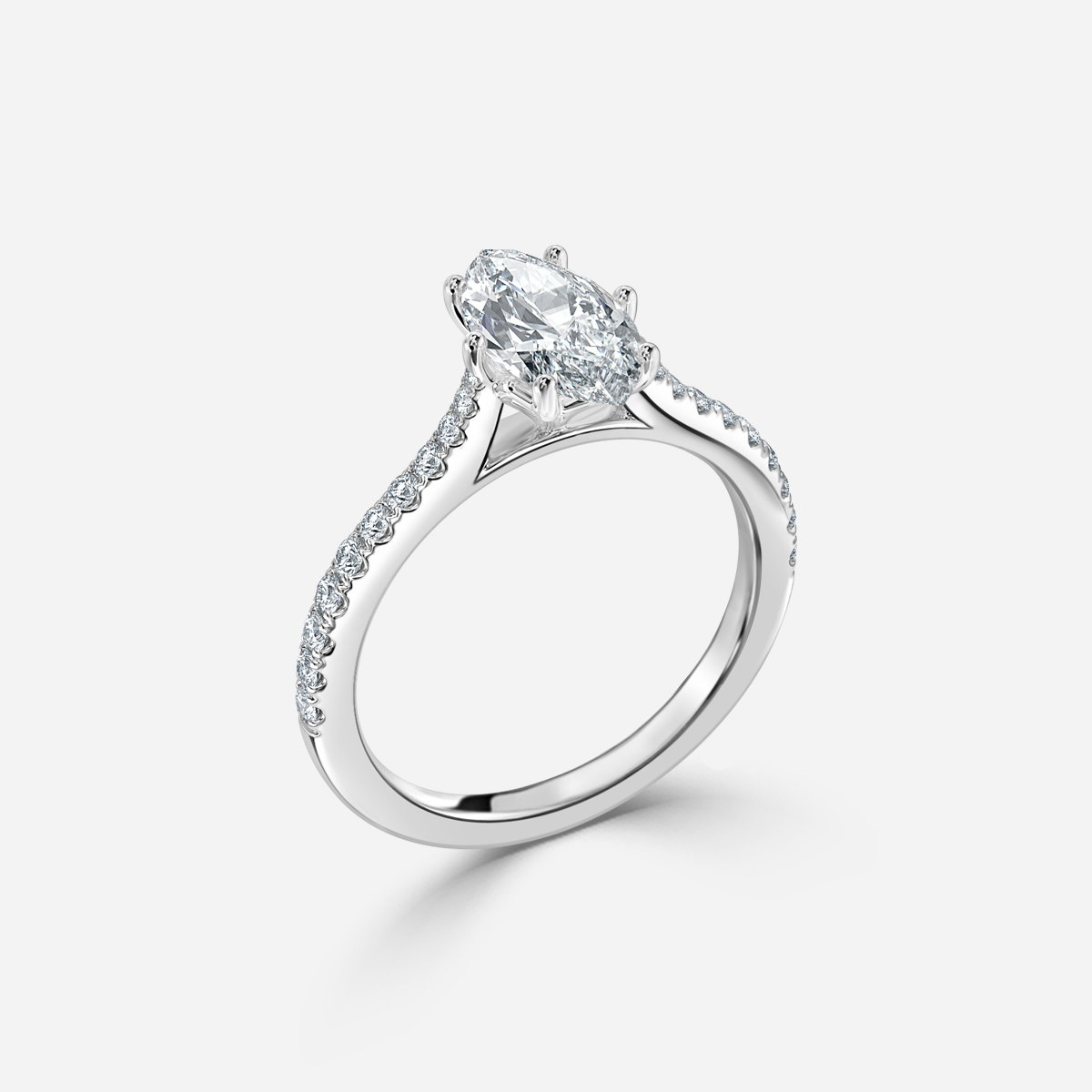 Marquise Diamond Band Engagement Ring