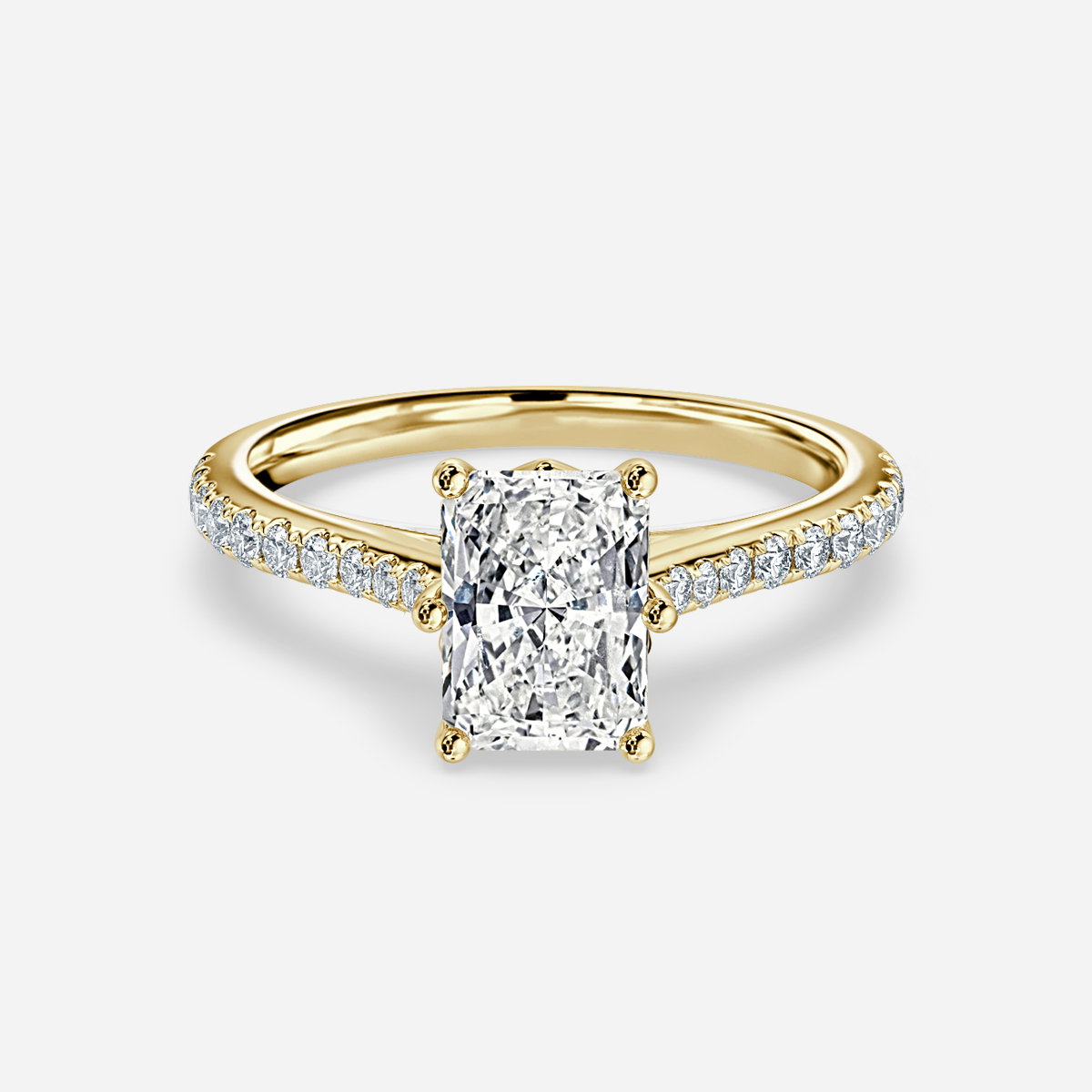 Radiant Diamond Band Engagement Ring