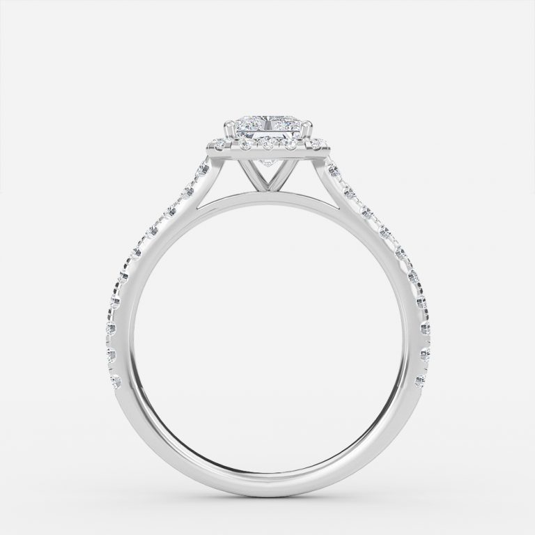 Radiant Halo Engagement Ring