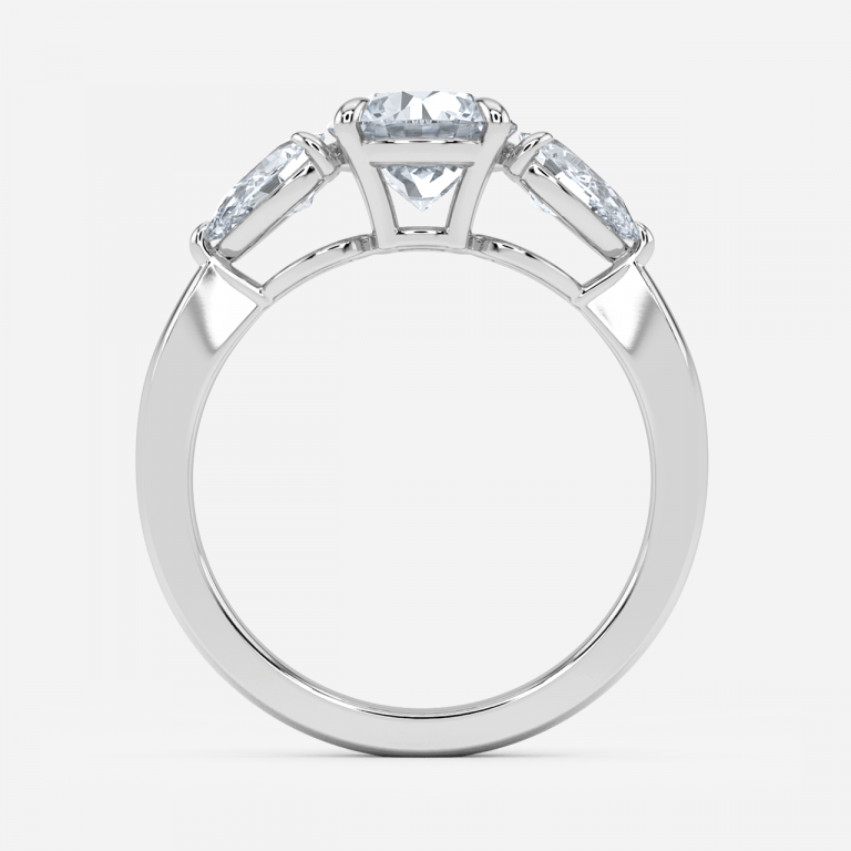 Round Three Stone Engagement Ring