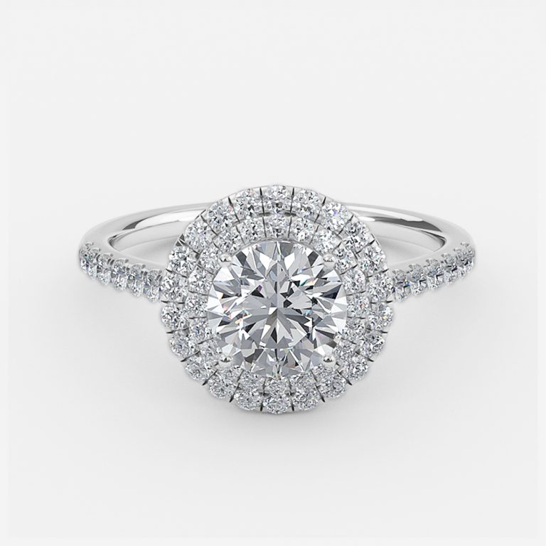Round Double Halo Engagement Ring