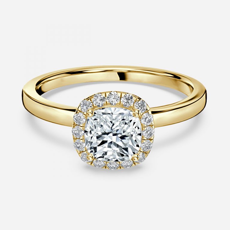 Cushion Halo Engagement Ring