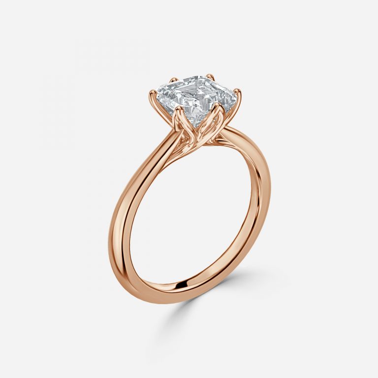 Asscher Solitaire Engagement Ring