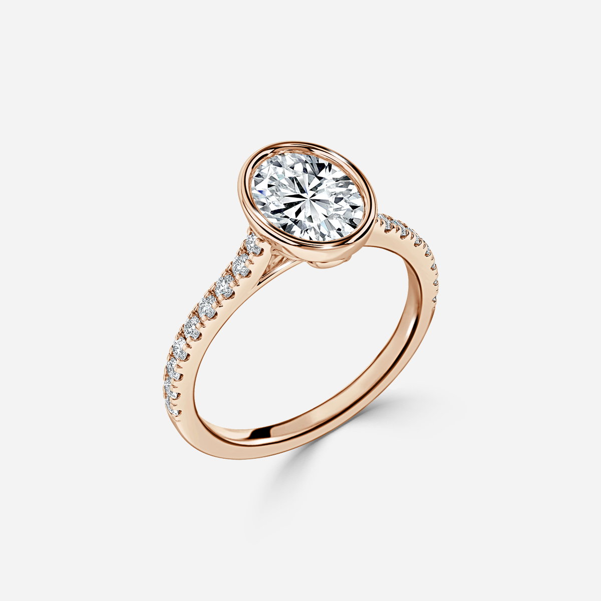 Oval Bezel Engagement Ring