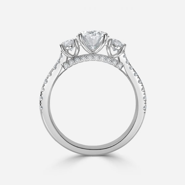 Oval Three Stone Engagement Ring