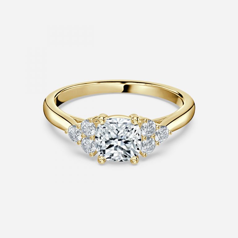 Cushion Cluster Engagement Ring