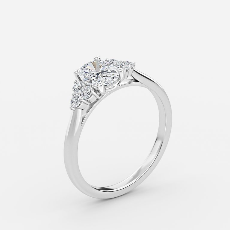 Oval Cluster Engagement Ring