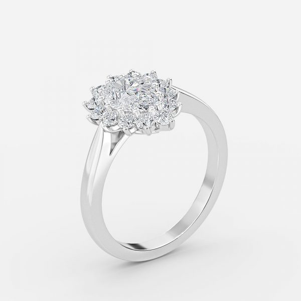 Pear Cluster Engagement Ring