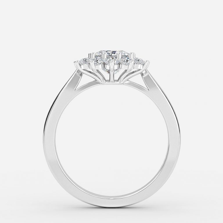 Princess Cluster Engagement Ring