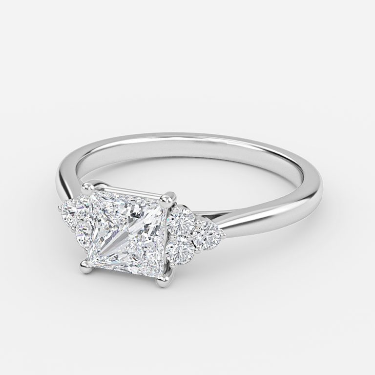 Princess Cluster Engagement Ring
