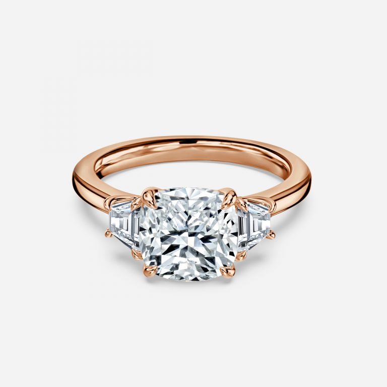 Cushion Three Stone Engagement Ring